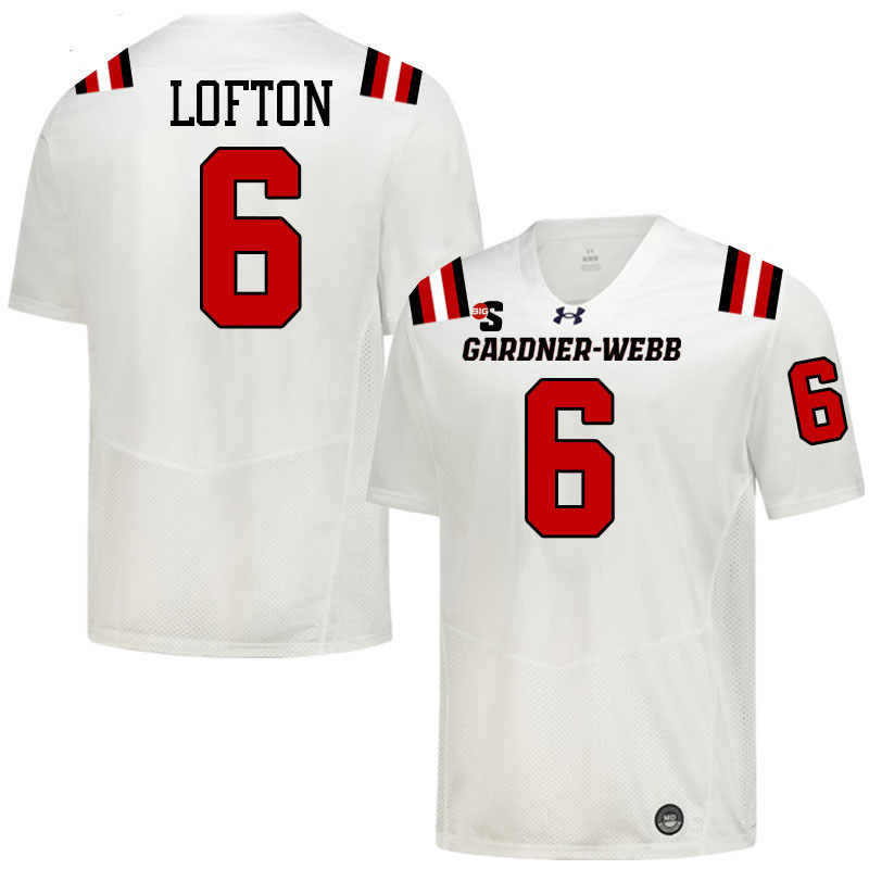 Gardner-Webb Runnin' Bulldogs #6 Chris Lofton College Football Jerseys,Uniforms-White